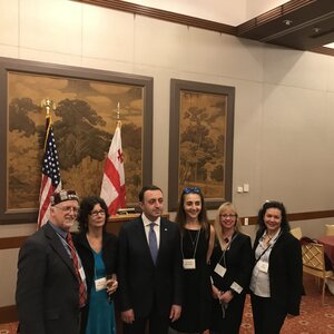 Maureen Marshall with other educational and non-profit organizations in an event announcing the creation of a Georgian Studies program at Harvard